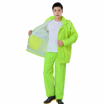 鲸轩 轩FTYL-P8 均码 分体式雨衣 雨衣 (计价单位：件) 荧光绿色