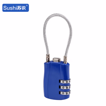 苏识 ZCL293蓝 圆形钢丝绳 密码锁 (计价单位：个) 蓝色