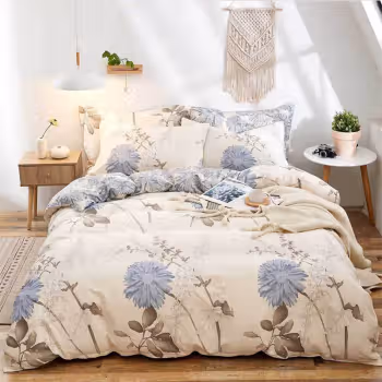 安居先森 D1388 1.5*2.0m 40支纱全棉印花单人被套套活性印染 1.00 件/条 (计价单位：条) 白色