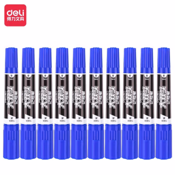 得力(deli) S555 双头 记号笔 (计价单位：支) 蓝色
