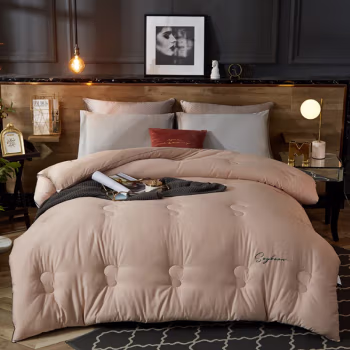 伊伊爱 Z01900011 60S长绒棉 纯色大豆 秋冬被 7斤 200*230cm 棉被 (计价单位：件) 驼色