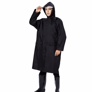 陇步昇 L-BS1118X 长款 连体式 雨衣 (计价单位：件) 黑色
