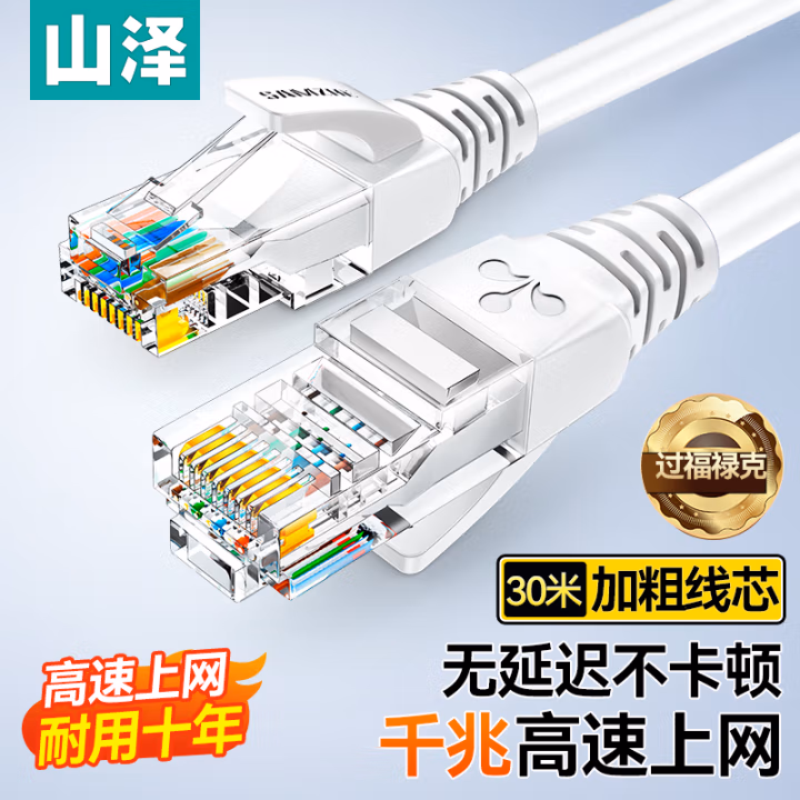 山泽(SAMZHE) ZW-30 高速超五类网线 30.00 米/根 (计价单位：根) 贝吉色
