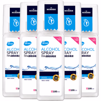 海氏海诺 75度皮肤物品杀菌消毒 100ml*5瓶 酒精消毒液喷雾 5.00 瓶/箱 (计价单位：箱)