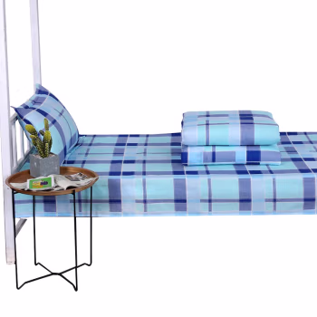 三极户外(Tri-Polar) TP2855 150*210cm 单人精梳棉40纱织 精梳棉活性印染斜纹 三件套 (计价单位：套) 蓝大格