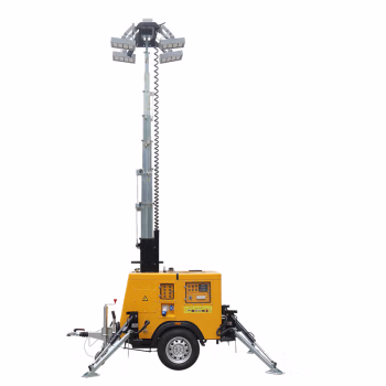 欧辉照明(OHUIZAOMIN) OHSY6840 液压支腿 LED 4×350W IP65 220V 4500K 白光 40h 液压升降移动照明灯塔 (计价单位：台) 黄色