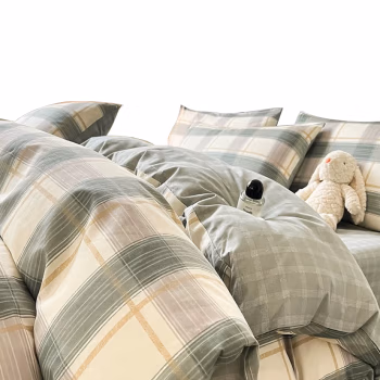 植巾 SI150 200*230cm 亲肤纯色精品 床上四件套 桑葚格 床上套件 (计价单位：套) 桑葚格