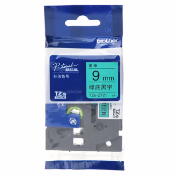兄弟(brother) TZE-721  9mm*8m 标签色带 (计价单位：个) 绿底黑字