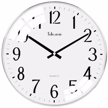 天王星(Telesonic) Q0676-2 14英寸 静音石英挂钟 (计价单位：个) 银色