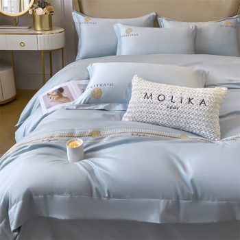 三极户外(Tri-Polar) TP2699长绒棉60支刺绣全棉四件套1.5/1.8m床单款（被套200*230/床单245*250/枕套*2） 床上套件 (计价单位：套) 风铃蓝