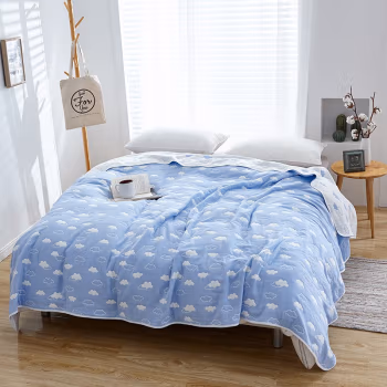 伊伊爱 MJT-9QM-002 150*200cm 六层纱布 四季通用 多用途毛巾毯 毛毯 1.00 件/条 (计价单位：条) 云间