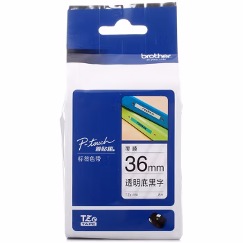 兄弟(brother) TZe-161 36mm 标签打印机色带 1.00 个/盒 (计价单位：盒) 透明底黑字