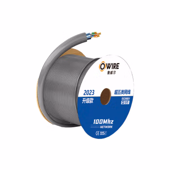 奥威尔(OWIRE) SSKJ-C5E-61GY 0.51mm加粗线径 灰色 超五类4对单屏蔽网线 305.00 米/箱 (计价单位：箱) 灰色