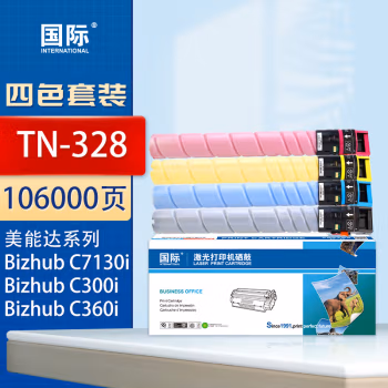 国际 TN-328 打印量106000页 适用柯尼卡美能达C250i/C300i/C360i/C7130i 墨粉盒 4.00 只/套 (计价单位：套) 四色