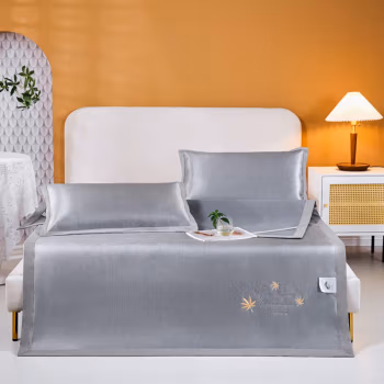 伊伊爱 XZ0AN02200022 /180*200cm工艺款800D绣花凉席三件套 凉席 (计价单位：件) 叶语-灰