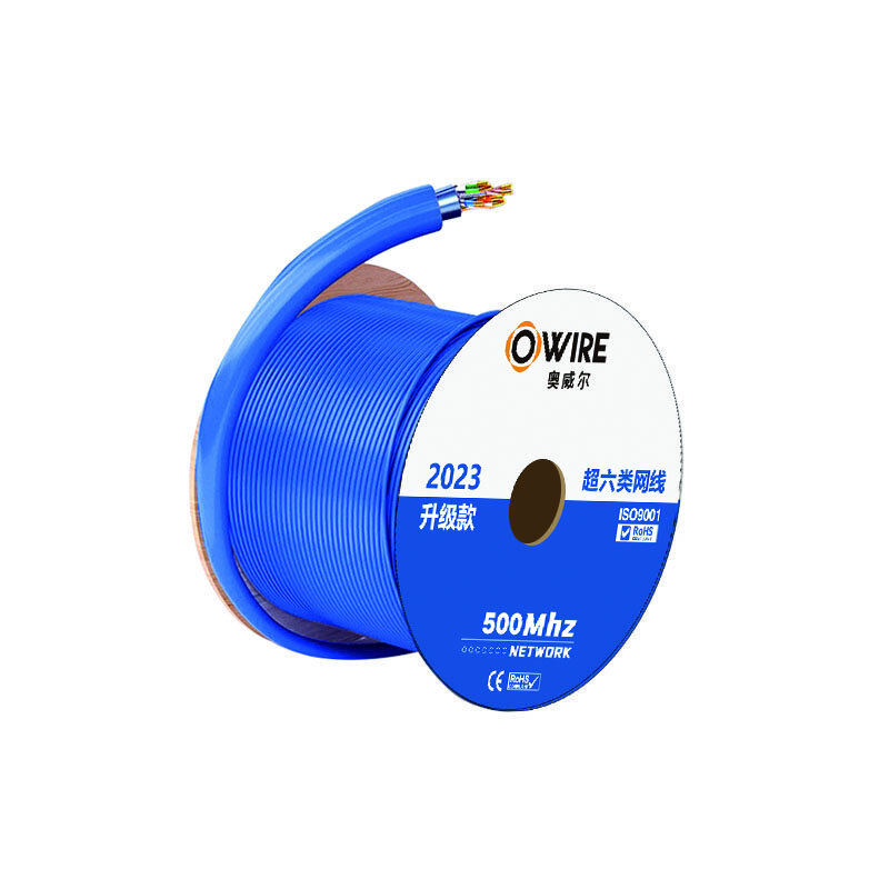 奥威尔(OWIRE) SSKJ-C6A-68BL 0.58mm加粗线径 蓝 超六类4对非屏蔽网线 305.00 米/卷 (计价单位：卷) 蓝色