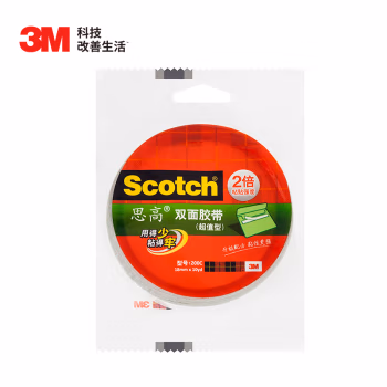 3M 200C-18 18mm*10m 双面棉纸胶带 1.00 个/卷 (计价单位：卷) 白色