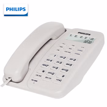 飞利浦 (Philips) TD-2808 有绳座式 电话机 (计价单位：台) 白色