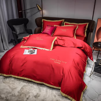 伊伊爱 TJNH02000335 200*230cm全棉40S绣花 床上四件套 (计价单位：套) 浅豆沙