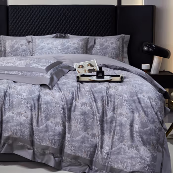 纺语柔 F1239 四件套 床上套件 (计价单位：套) 暮云春树-气质灰