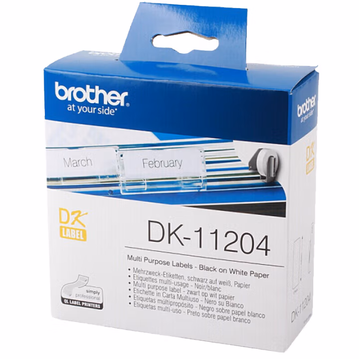 兄弟(brother) DK-11204 17mm白底黑字 标签打印机色带 1.00 盒/个 (计价单位：个) 白底黑字