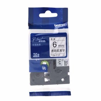 兄弟(brother) TZE-Z111  6mm 标签机色带 1.00 个/卷 (计价单位：卷) 透明底黑字