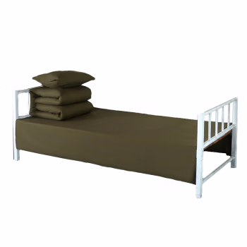 三极户外(Tri-Polar) TP2826 150*210cm 床单+被罩+枕套+棉花被芯+棉花褥子芯+枕芯 宿舍单人亚光全棉 六件套 (计价单位：套) 军绿