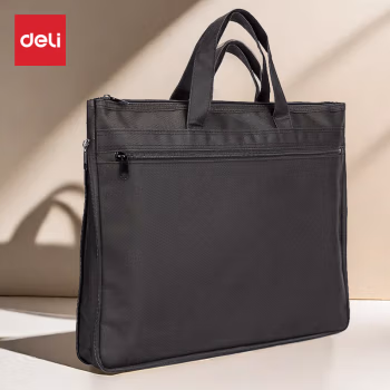 得力(deli) 5500 390*300mm 600D 牛津布 手提拉链袋 (计价单位：个) 黑色