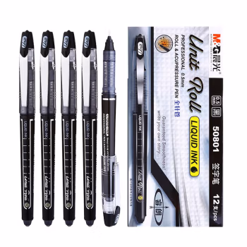 晨光(M&G) ARP50801 0.5 mm 拔帽直液式全针管睿朗水性签字笔中性笔 (计价单位：支) 黑色