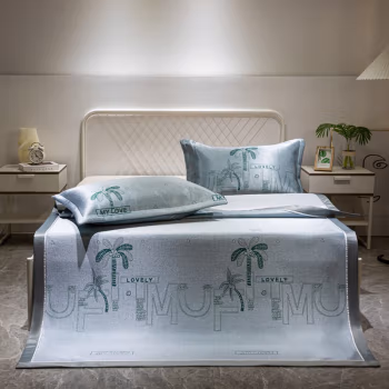 伊伊爱 XZ0AN02200004 /180*200cm时尚冰弹丝提花凉席套件 凉席 (计价单位：件) 椰树-绿