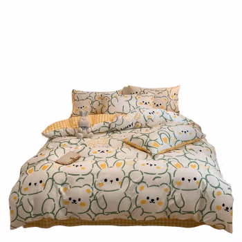 纺语柔 F1115 四件套 床上套件 (计价单位：套) 波波熊-绿