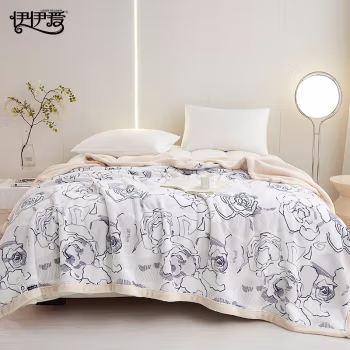 伊伊爱 TZ0TK02300165 150*200cm 欧棉绒双面加厚绒印花毛毯 毯子 1.00 件/条 (计价单位：条) 花千朵