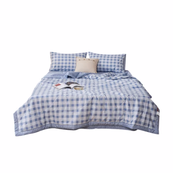伊伊爱 BZ0LFS2201013 /150*200cm 全棉格子大豆夏凉被 (计价单位：件) 方格-海蓝