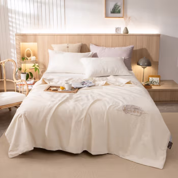 伊伊爱 BZ0TDC2100746 /220*240cm 羽毛 原棉日式提花朴染大豆抗菌防螨夏被 1.00 件/条 (计价单位：条) 本白