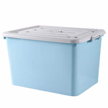 安居先森 70* 49.5*36.5*30.5cm 带轮可手提 北欧风加厚塑料整理箱收纳箱 (计价单位：个) 蓝色