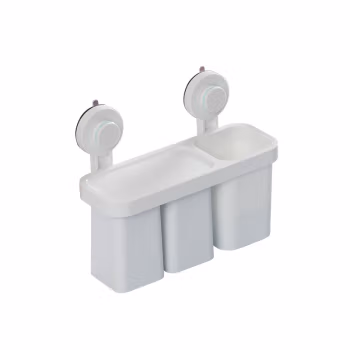 茶花(CHAHUA) 255012 卡乐免打孔吸壁牙刷架 置物架 (计价单位：个) 白色