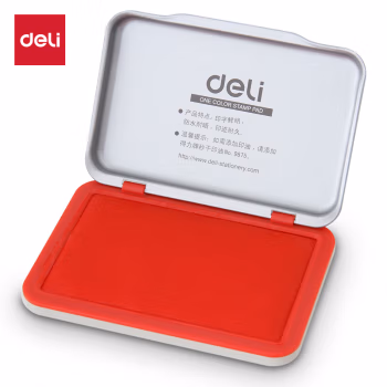 得力(deli) 9891 104*71mm 方形 金属 秒干 印台 (计价单位：个) 红色