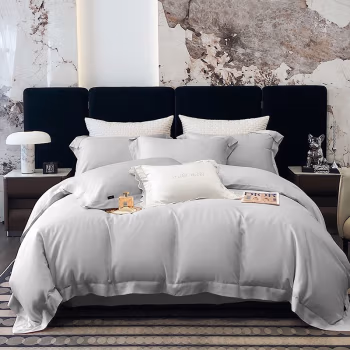 伊伊爱 TJ0KY02301936 200*230cm 莱赛尔50S纯色拼角四件套 床上套件 (计价单位：套) 静夜灰