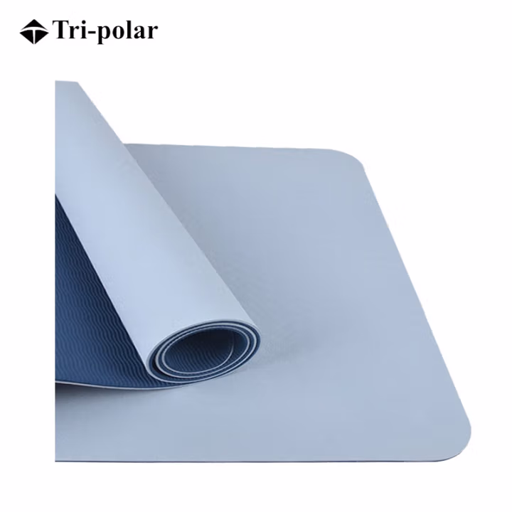 三极户外(Tri-Polar) TP1506 TPE防滑瑜伽垫 183*65cm /6mm 瑜伽垫 (计价单位：个) 素白蓝底