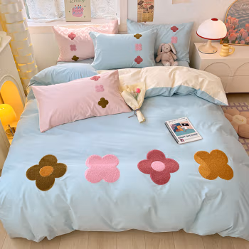 纺语柔 F1186 四件套 床上套件 (计价单位：套) 蓝