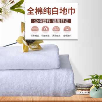 伊伊爱 M02000043 50*80cm 酒店纯棉地巾 毛巾 (计价单位：条) 白色
