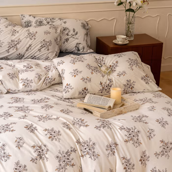 三极户外(Tri-Polar) TP2660 针织印花亲肤天竺棉小碎花1.5/1.8m床单款 被套200*230 床单230*250四件套 床上套件 (计价单位：套) 蓝色