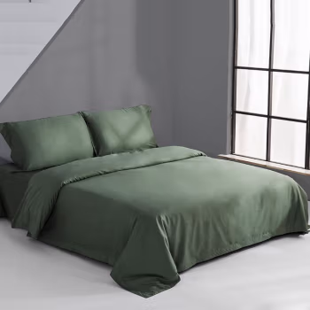 伊伊爱 T02000280  -1.5米床 60S 贡缎长绒棉 床上四件套 (计价单位：套) 军绿色