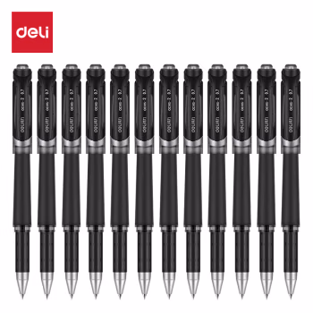 得力S21中性笔0.7mm子弹头(黑)(支)