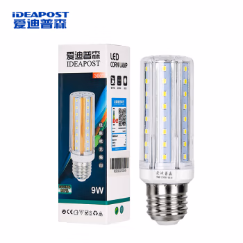 爱迪普森(IDEAPOST) SLYM220-9W  6500K  E27  220V  小螺口节能灯泡吊灯光源 led灯泡玉米灯泡 (计价单位：个) 白色