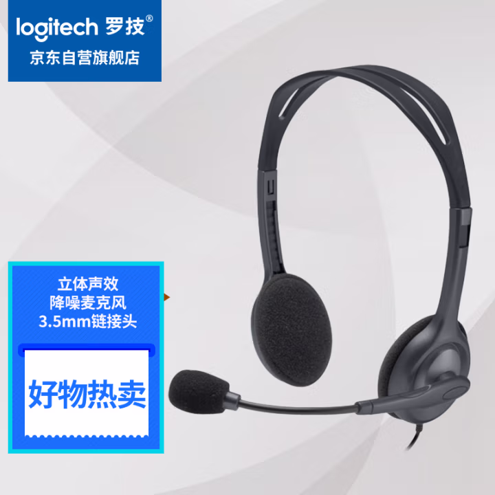 罗技(Logitech) H111 带麦克风 耳麦 (计价单位：个) 黑色