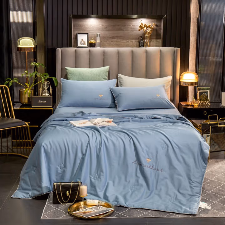 婵思 BZGTDC2000330 200*230 /3斤 全棉喷气绣花 秋夏被 1.00 件/条 (计价单位：条) 蜜恋蓝