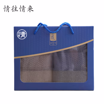 情往情来 QWQL-F01 25cm*25cm 2条 毛巾 2.00 条/盒 (计价单位：盒) 蓝色棕色