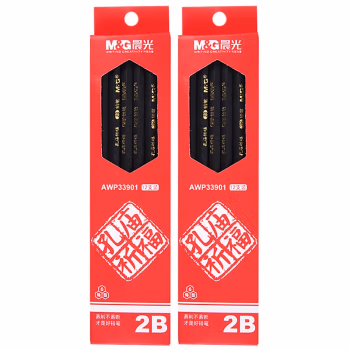 晨光(M&G) AWP33901 2B 原木铅笔六角木质铅笔 12.00 支/盒 (计价单位：盒) 黑色