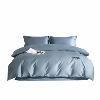 汉司家纺 200*230cm 纯色全棉刺绣贡缎60S 床上四件套 床上套件 (计价单位：套) 海清色